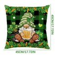 thumbnail image 3 of Tuvgenk St. Patrick‘s Day Decor Pillow Cover 18x18 Inch Green Irish Print Linen Cushion Case for Chair Sofa Home Holiday Decoration, 3 of 5