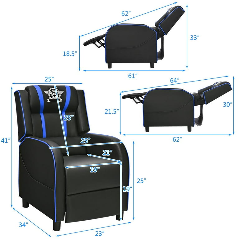 Giantex Gaming Recliner Chair Reclining Gaming Chair Ergonomic