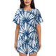 thumbnail image 1 of Fotbe Blue Shells Conjunto de Pijama Estampado para Mujer, 2 Piezas, Ropa de Dormir con Camiseta de Manga Corta y Shorts Suaves-Small, 1 of 6