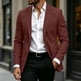 thumbnail image 6 of yeiolnoer Suit Jacket for Men Long Sleeve Buttons Jacket Notch Collar Casual Top with Pockets for Business(Wine,Medium), 6 of 9