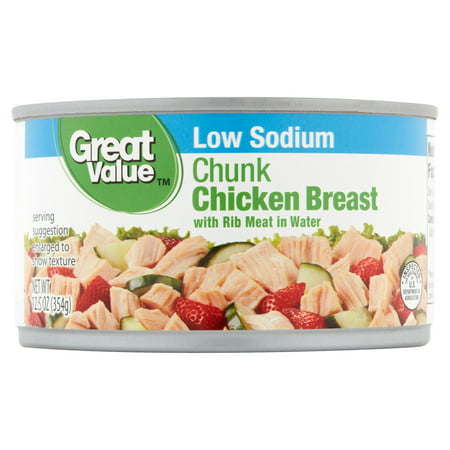 Great Value Low Sodium Chunk Chicken Breast, 12.5