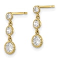 thumbnail image 2 of Quality Gold 10ER323 10K Yellow Gold CZ 3 Stone Dangle Earrings, 2 of 5