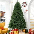 thumbnail image 5 of Prague 7.5ft Prelit Artificial Christmas Tree with Foot Pedal, 1717 Branch Tips, 550 Warm Lights and Metal Stand, 56" wide Realistic Spruce Christmas Tree with Lights by Naomi Home, 5 of 11