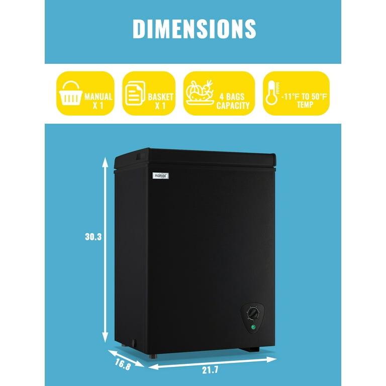 WANAI Energy Star 3.5 Cubic Feet Chest Freezer with 7 Gears