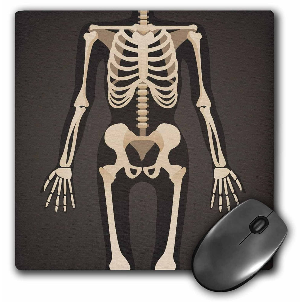 3dRose Headless Xray Skeleton Mouse Pad, 8 by 8inch