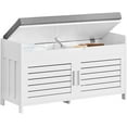 thumbnail image 1 of SoBuy FSR102-W, Shoe Bench Storage Cabinet with Foldable Padded Seat and 2 Doors, 1 of 6
