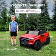 thumbnail image 4 of Hikiddo 4WD 2-Seater Electric Car for Kids, 24V 10Ah Ride on Toys Truck for Big Kids w/ Remote, 4x200W Motor - Red, 4 of 10