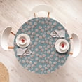 thumbnail image 4 of Ambesonne Botanical Fitted Round Tablecloth, Floral Branches Spring, 40"- 44" Diameter, Grey Teal Rose and Umber, 4 of 5