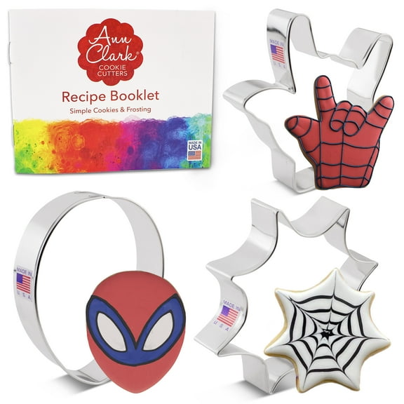 Ann Clark Superhero Cookie Cutter Set, 3-Piece, Made in USA
