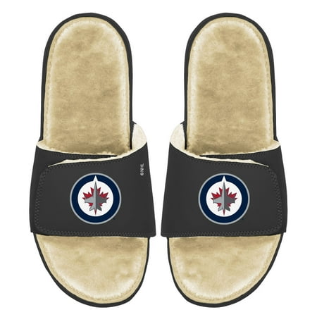 

Men s ISlide Black/Tan Winnipeg Jets Faux Fur Slide Sandals