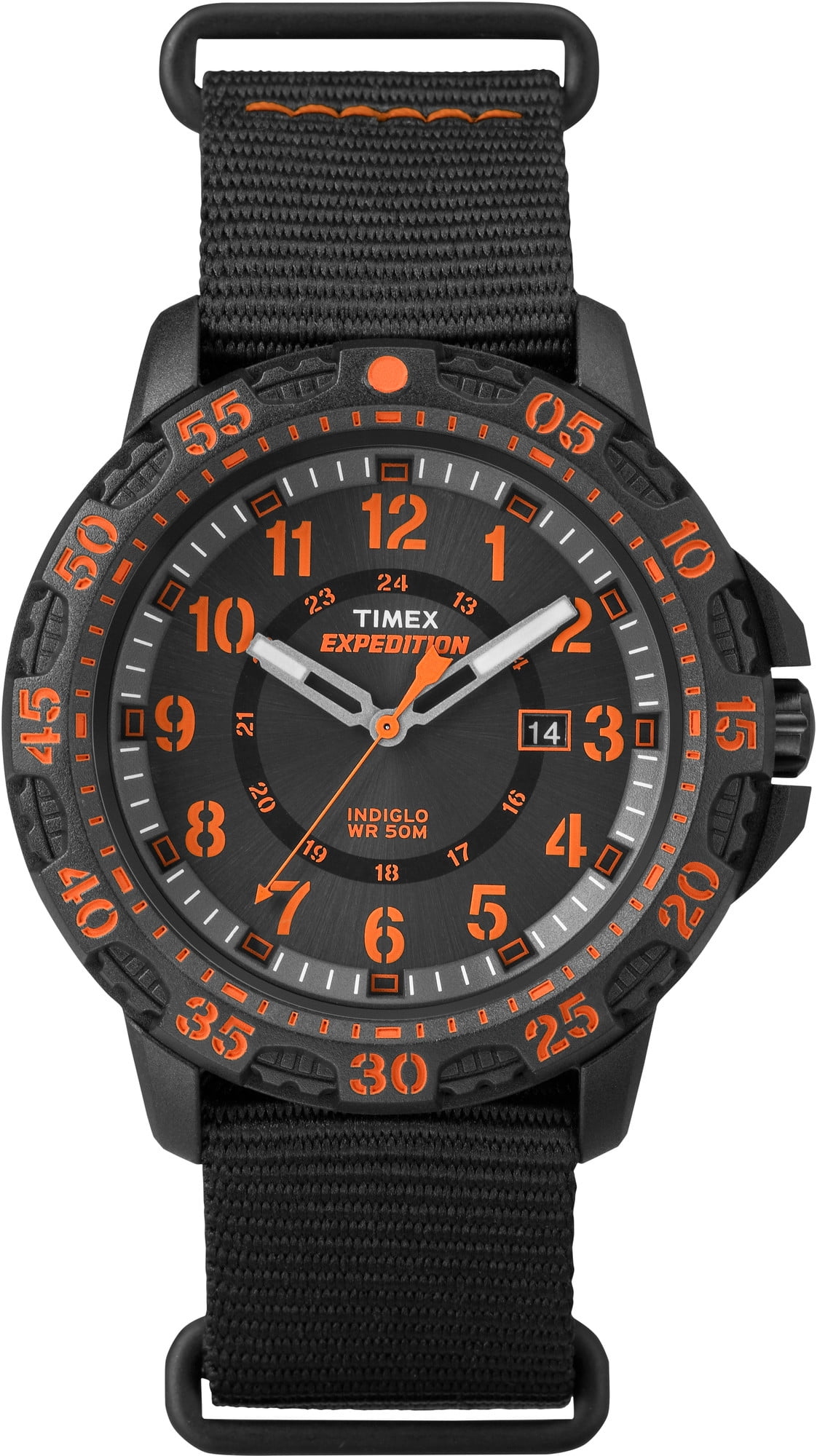 Men's Expedition Gallatin Black/Orange Watch, Black Nylon SlipThru
