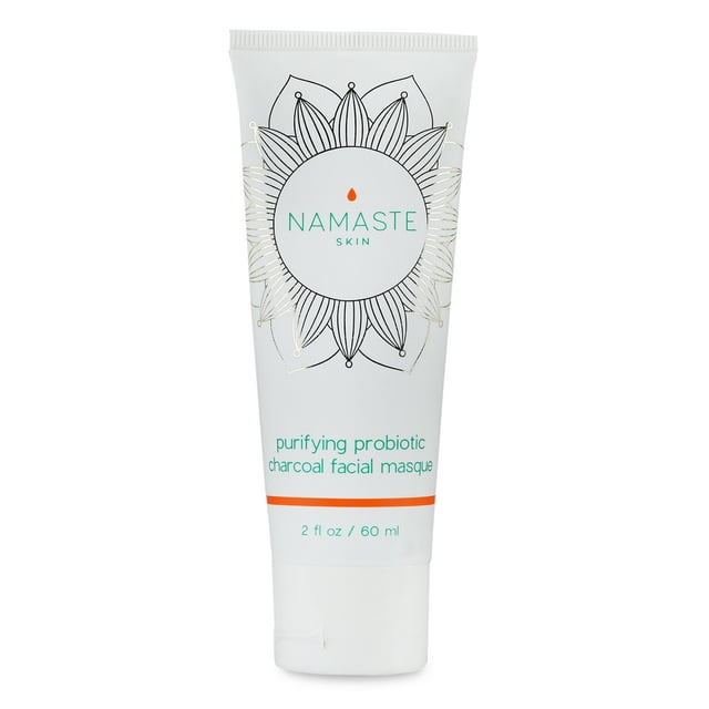 Namaste Skin Purifying Probiotic Charcoal Facial Masque for Skin Tightening, Hydration and Pore Reduction. Reduce Redness and get Silky Smooth Feel; Cruelty-Free, Vegan- 60ml Tube - 2oz