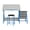 Blue & Spatter Gray, variant on Studio Designs Comet Center Plus Drawing Table with Padded Stool  2 Piece Set (36" Wide Adjustable Top)