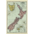 thumbnail image 3 of Rand McNally 13x18 Black Modern Framed Museum Art Print Titled - Tasmania Fiji Oceania New Zealand Australia, 3 of 5