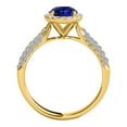 thumbnail image 2 of Mauli Jewels Rings for Women 1.20 Carat Diamond And Oval Shaped Tanzanite Ring 4-prong 10K Yellow Gold, 2 of 6