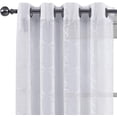thumbnail image 4 of sheetsnthings Embroidered Melanie 108-Inch Wide x 63-Inch Long, Set of 2 Grommet Top Sheer Window Curtains, White, 4 of 5