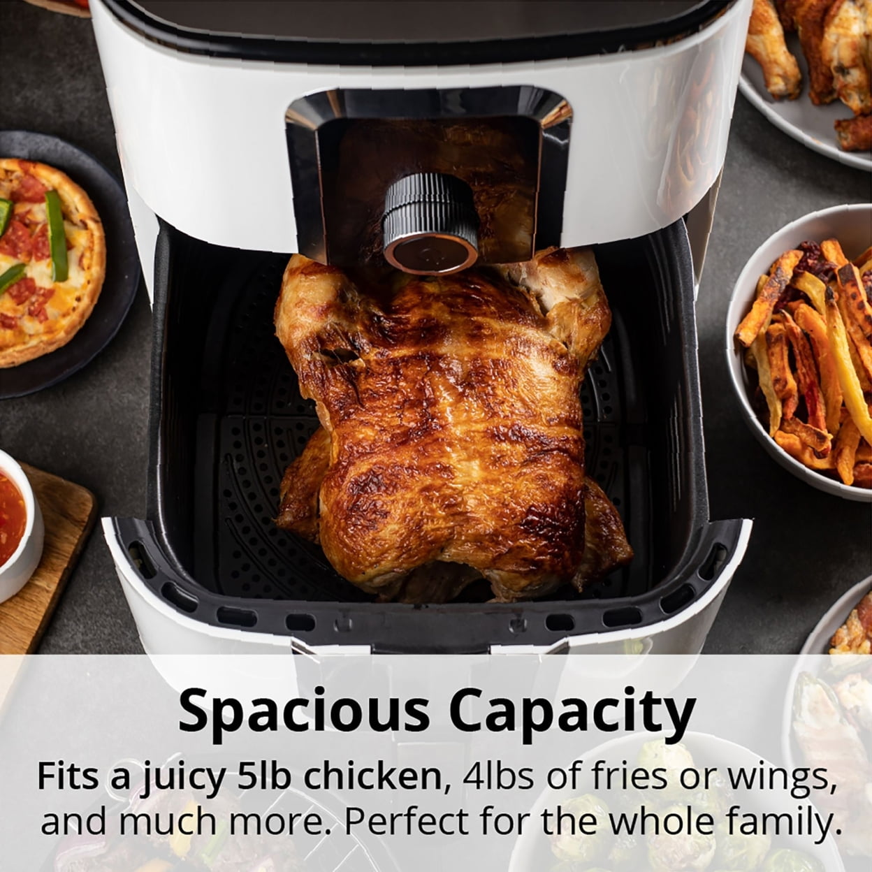7 Qt. Ceramic Family-Size Air Fryer with Accessories and Full Color Recipe  Book - Venue Marketplace