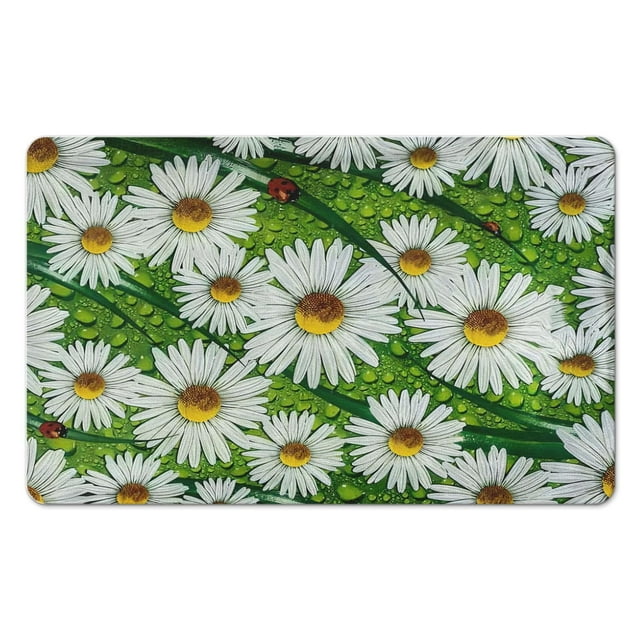 Floral Elegance for Your Bathroom Soft Superfine Fiber Non-Slip Bath Rugs