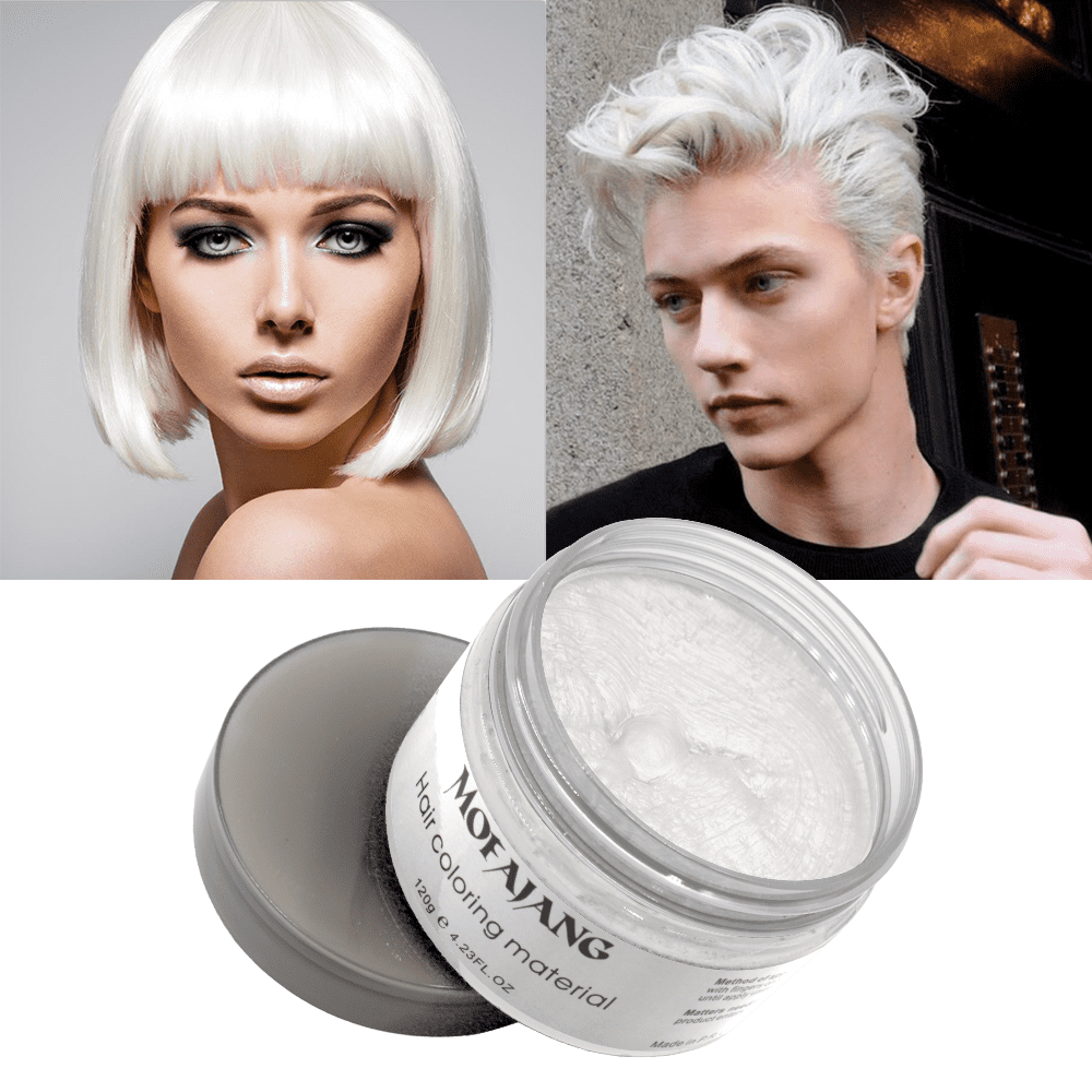 Natural White Hair Wax Temporary Hair Dye  oz Disposable Purple Ash DIY  Hairstyle Colors Hair Wax, for Party Cosplay Easy Cleaning 