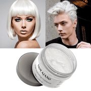 Natural White Hair Wax Temporary Hair Dye 4.23 oz Disposable Purple Ash DIY Hairstyle Colors Hair Wax, for Party Cosplay Easy Cleaning
