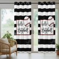 thumbnail image 5 of Black White Striped Outdoor Curtains for Patio Waterproof, Grommet Outdoor Privacy Panels, Baseball Stripes Farmhouse Art Weatherproof Outside Curtains for Porch/Cabana 54"Wx84"L, 1 Panel, 5 of 8