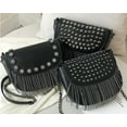 thumbnail image 5 of CoCopeaunts Women\‘s Fringed Crossbody Bag Punk Style Studs Rivet Shoulder Handbag Small Leather Evening Clutch Bag Purse, 5 of 7
