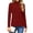 Dark Wine Red, variant on OutfitShow Womens Mock Turtleneck Long Sleeve Shirts Tunic Tops Women Plain Thermal T-Shirts