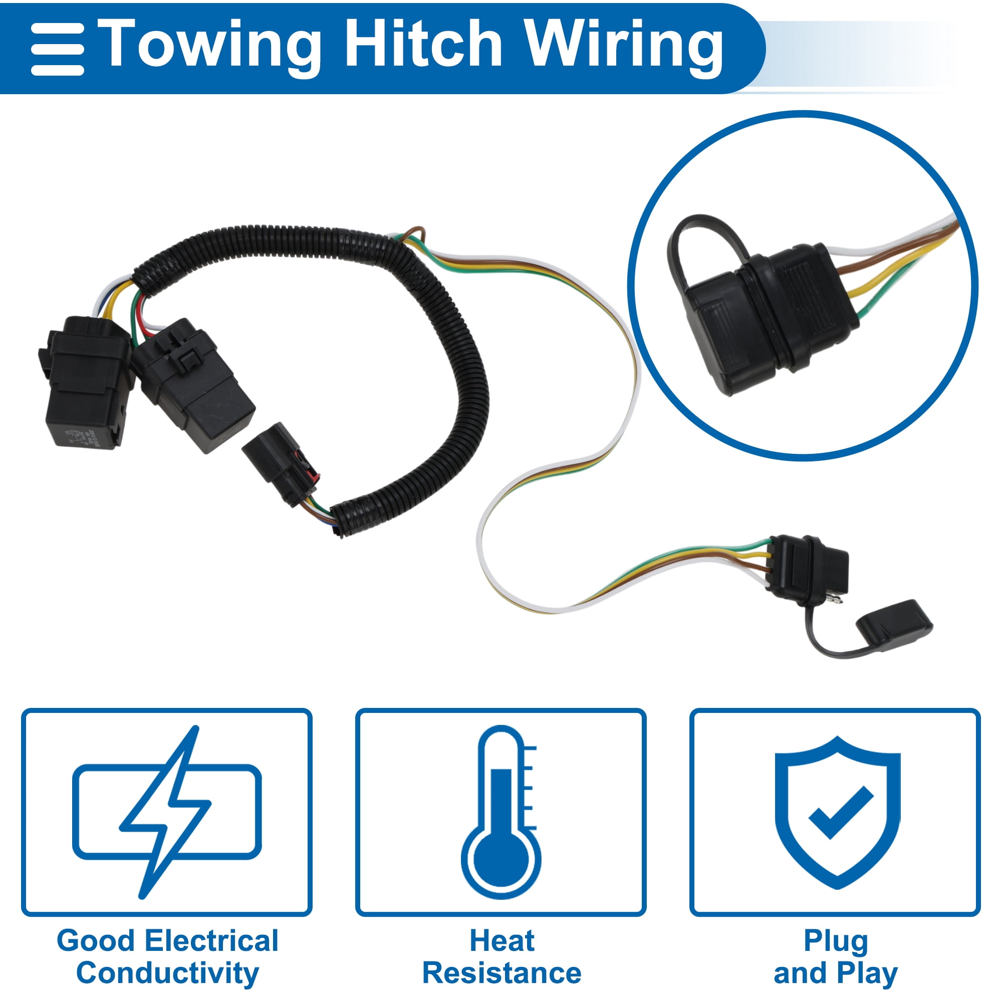Unique Bargains 4 Pin Trailer Wiring Harness Towing Hitch Wiring for Chevrolet Equinox