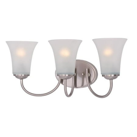 

8.5 x 19 in. Logan 3-Light Bath Vanity Satin Nickel