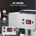 thumbnail image 6 of KFFKFF 12-Cup Industrial Coffee Brewer, Coffee Brewing Device with Trio of Glass Jugs and Warming Trays, Stainless Steel Manual Water Input Coffee Maker, Ideal for Cafes, Offices, and Eateries, 6 of 9