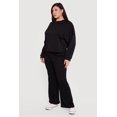 thumbnail image 2 of Women's Plus Size Drawstring Waist Pull On Flare Pants, 2 of 4