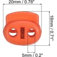 thumbnail image 2 of 0.7x0.8" Cord Locks, 30 Pack Double Hole Spring End Toggle Stopper for Drawstring Bag Shoelaces, Orange Red, 2 of 5