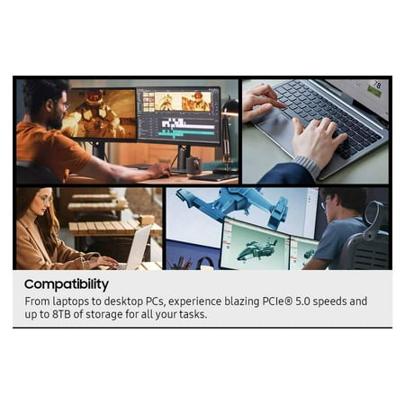 Samsung – 9100 PRO 1TB Internal SSD PCIe Gen 5x4 NVMe, Speeds Up to 14700 MB/s