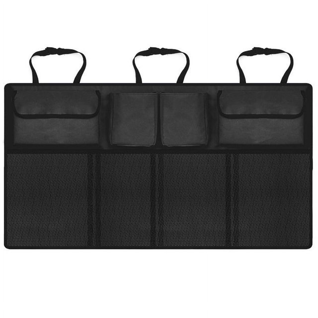 Organizador y almacenamiento para maletero de coche, organizador colgante para asiento trasero para SUV, camión, MPV, furgoneta, bolsa de almacenamiento de carga plegable con 7 bolsillos