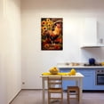 thumbnail image 4 of ZHONGYUTONG Rooster Canvas Wall Art Vintage Chicken Picture Print Farm Animal Flower Painting for Farmhouse Kitchen Decor Framed (12.00" x 18.00"), 4 of 5