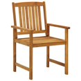 thumbnail image 4 of vidaXL Patio Chairs Outdoor Patio Dining Chair with Cushions Solid Wood Acacia, 4 of 11