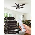 thumbnail image 4 of EDISHINE 52 inch Ceiling Fan with Light and Remote Control, 5 Wood Blades, Rustic Farmhouse Ceiling Fan with Light for Living Room, Bedroom, Wet Rated, 4 of 10