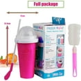thumbnail image 2 of Ragnify Slushy Cup Slushie Maker Ice Cup Silica Cup Pinch Cup Summer Cooler Smoothies Cup Double Layer Squeeze Cup Slush Maker Cup Home DIY Smoothie Cup for Children and Adult(Pink ), 2 of 5