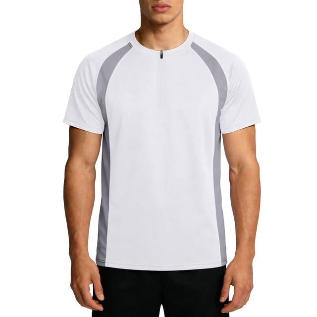 Short Sleeve T Shirt for Men Basketball Training Running Fitness Top Color Block Polyester