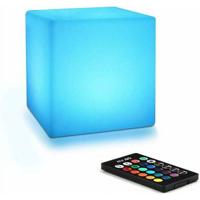 Luz nocturna LED con forma de cubo luminoso de 10 cm para niños con control remoto, regulable ajustable, 16 colores de iluminación, lámpara de noche que cambia de color, lámpara de humor