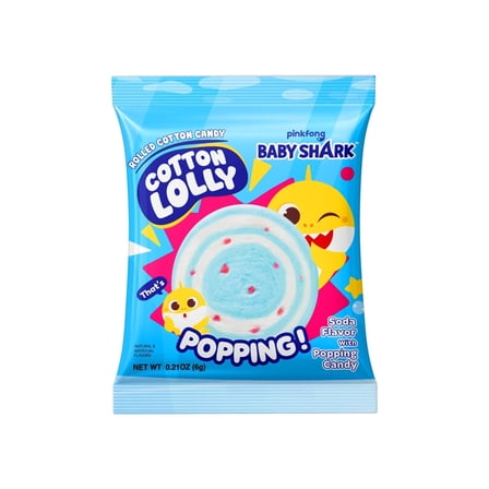 Cotton Lolly Baby Shark Popping Candy 10 packs