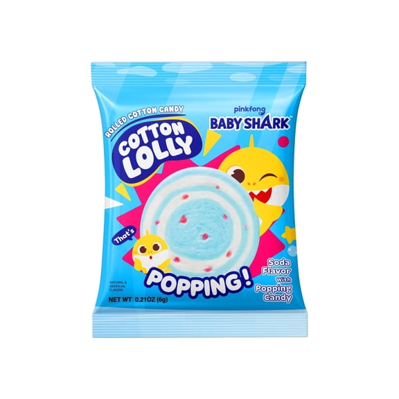 Cotton Lolly Baby Shark Popping Candy 10 packs