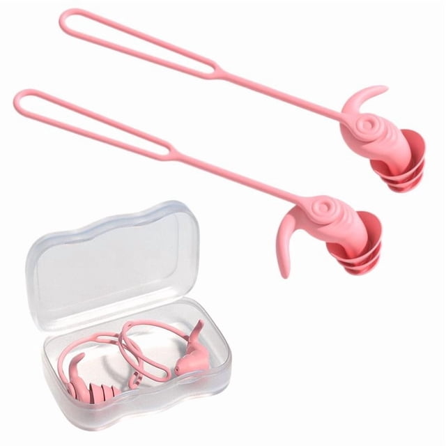 Anti-lost Rope Waterproof Swimming Earplugs Swimming Accessory Reusable Anti-lost Swimming Earplugs Soft Silicone With Storage Box Noise Reduction Silicone Ear Plugs For Swimming