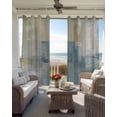 thumbnail image 4 of Blue Grey Beige Blackout Curtains, Light Blocking Print Window Curtains, Abstract Modern Art Oil Painting Thermal Insulated Window Drapes for Living Room Kitchen Cafe 2 Panels, 84"W x 63"L, 4 of 9