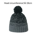 thumbnail image 2 of Gorro de invierno con puños suaves, pompón, rayas, tejido, calavera, gorro de esquí holgado, gorro de lana de mezcla de colores degradados, 2 of 5