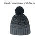thumbnail image 2 of Gorro de invierno con puños suaves, pompón, rayas, tejido, calavera, gorro de esquí holgado, gorro de lana de mezcla de colores degradados, 2 of 5