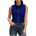 thumbnail image 4 of Linen Blend Short Sleeve Casual Blouse for Women, 4 of 7