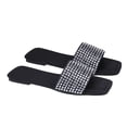 thumbnail image 1 of Sandalias deslizantes para mujer, sandalias planas con punta abierta y brillo de diamantes de imitación para verano, viajes al aire libre, playa, negro 39, 1 of 8