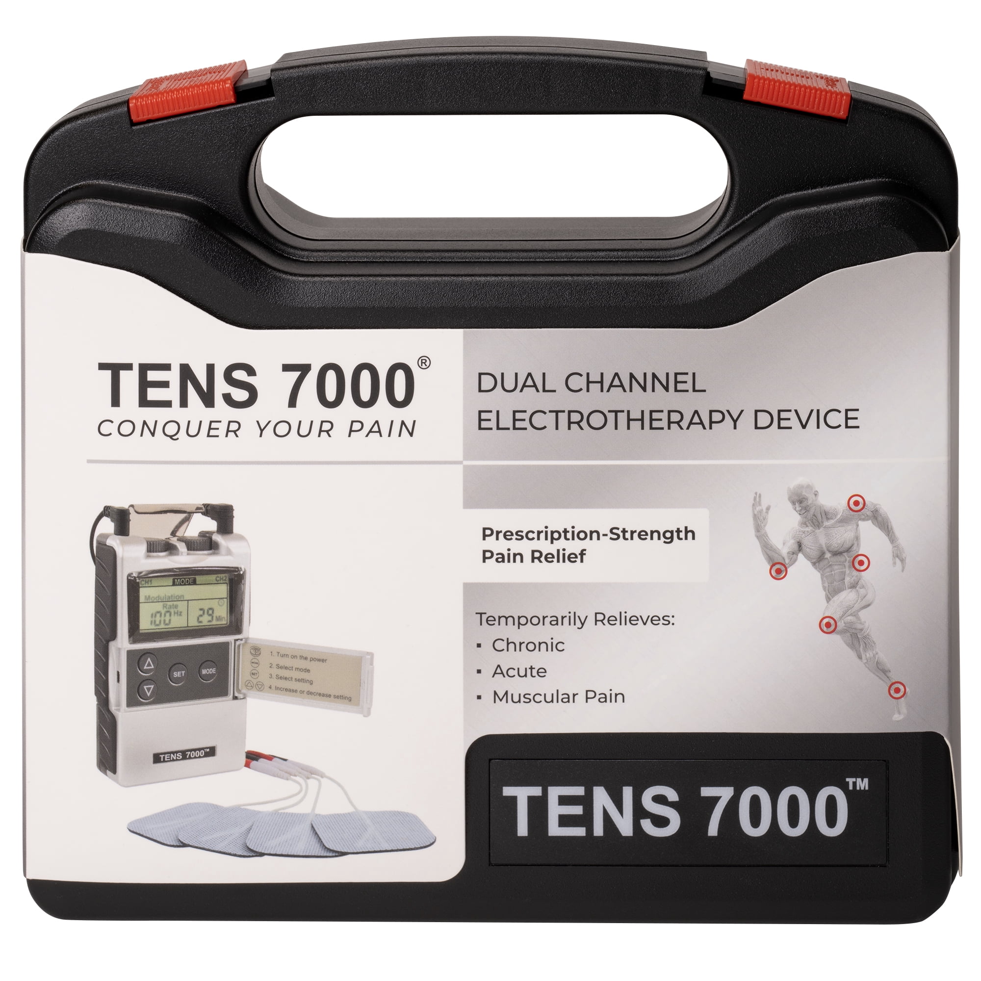 (2 pack) TENS 7000 Digital TENS Unit, Muscle Stimulator Machine for Pain Relief, 6.25" x 7.00" x 2.00"
