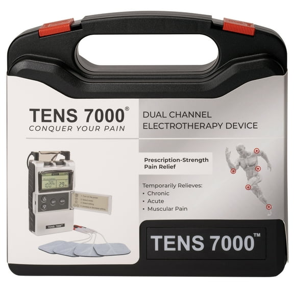 TENS 7000 Digital TENS Unit, Muscle Stimulator Machine for Pain Relief, 6.25" x 7.00" x 2.00"
